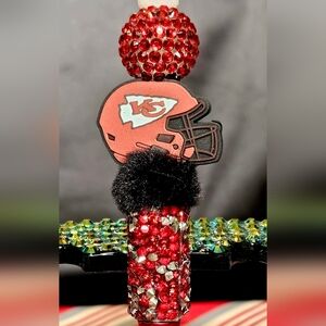 NFL Kansas City Chiefs Sparkly/Blingy Custom Created Super Fan Beaded Pen